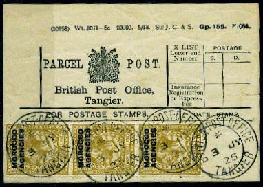 Tangier parcel label Tangier parcel label